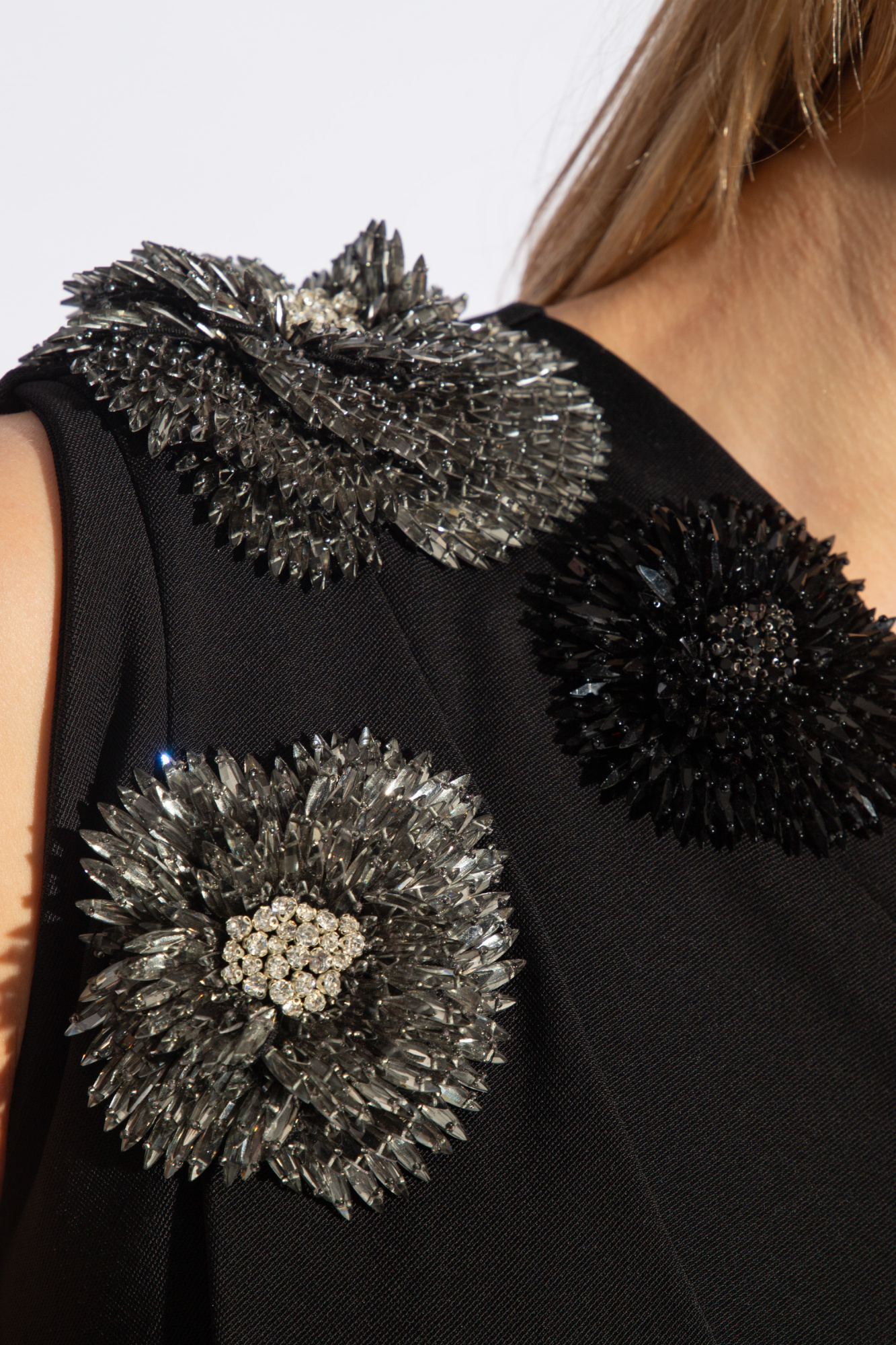 Shop Balmain Crystal-embellished Dress In Black