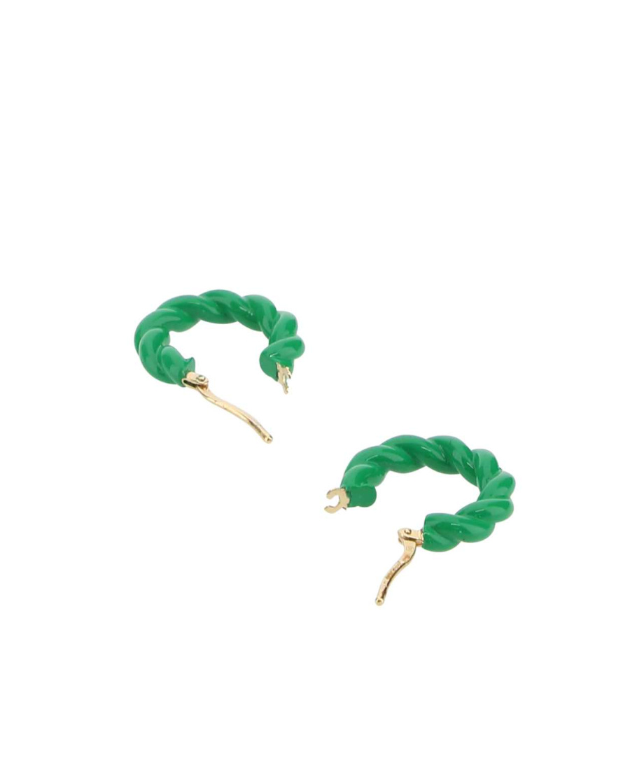 Bottega Veneta Logo Earring In Green