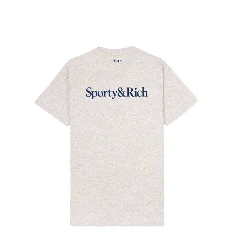 Sporty And Rich Womens White Dodgers Serif Round-neck Cotton-jersey T-shirt In White