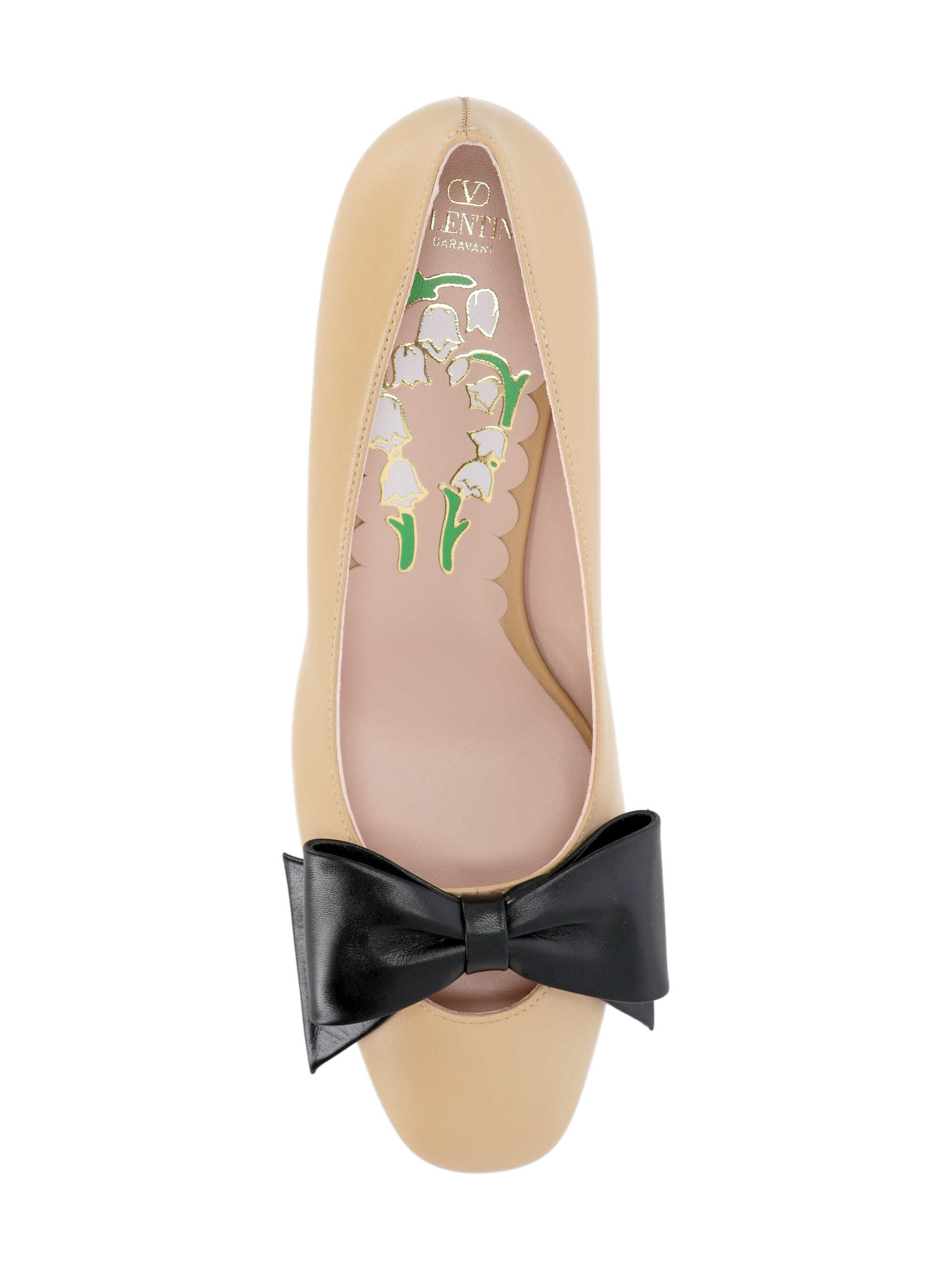 Valentino Bowow 45 Bow-embellished Leather Pumps In Sand