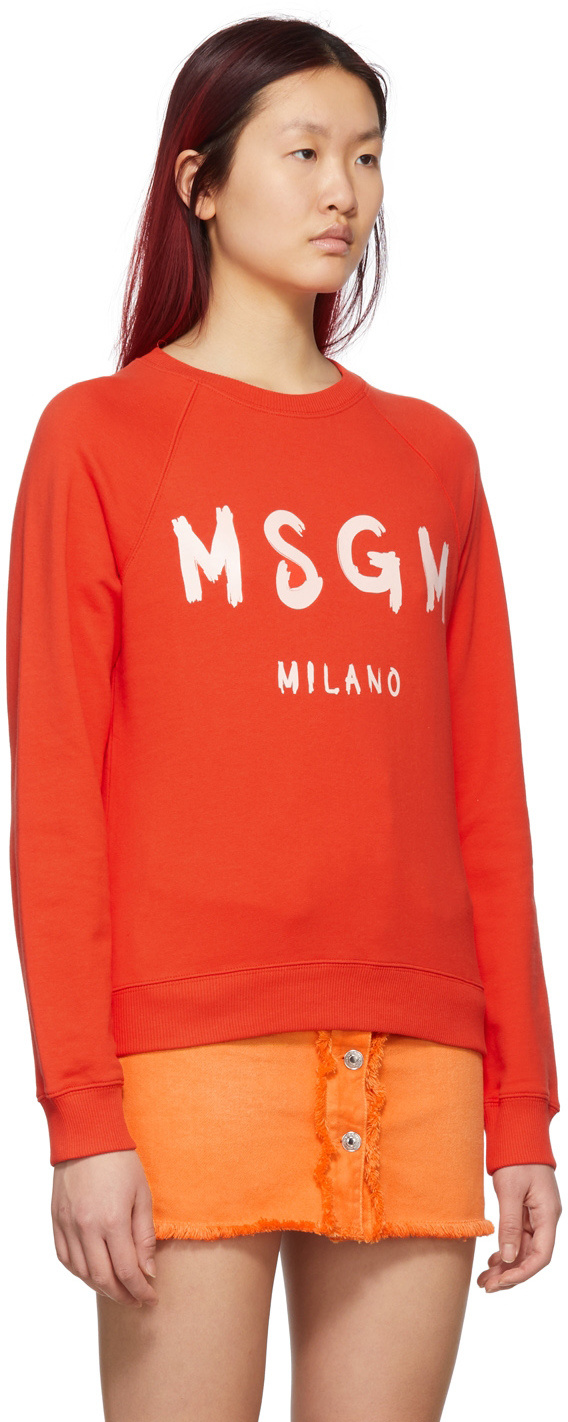 Msgm Round-neck Sweater In Red