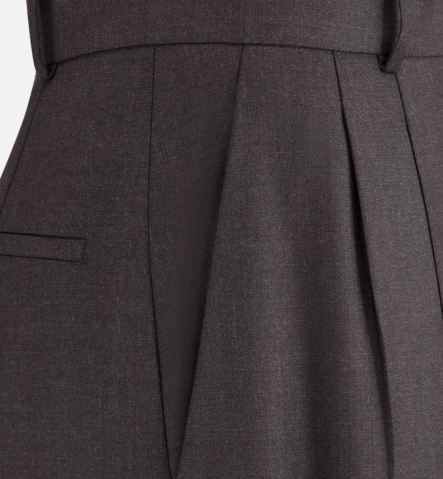 Dior Belt Loop Wool Wide-leg Pants In Black