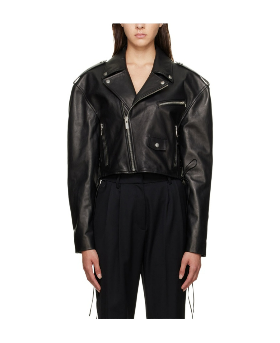 Magda Butrym Fitted Leather Jacket In Black