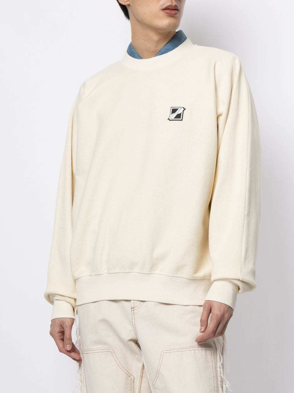 We11 Done Logo-patch Sweatshirt In White
