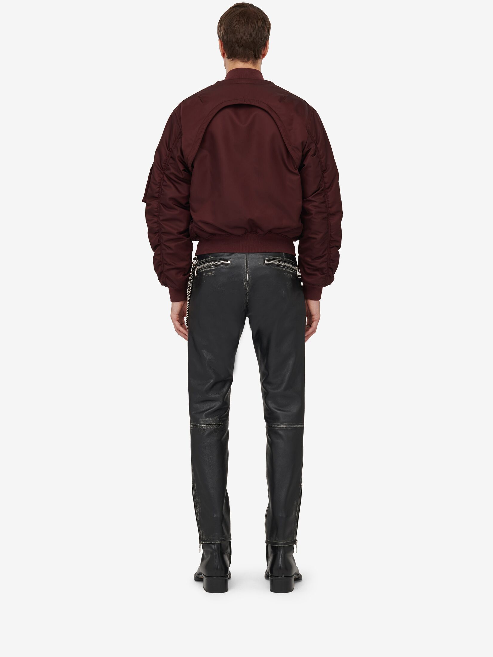 Alexander Mcqueen Harness Nylon Bomber Jacket In Red