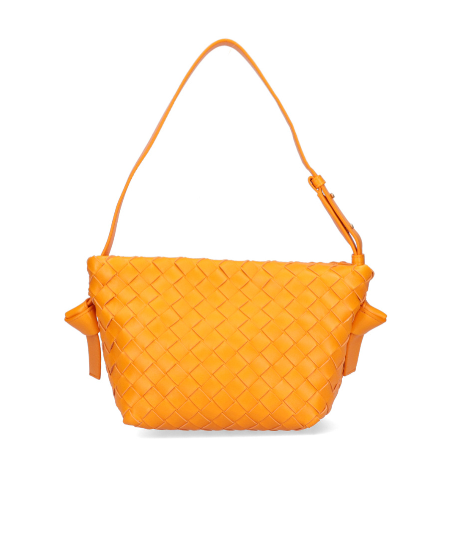 Bottega Veneta Tie Intrecciato Shoulder Bag In Orange