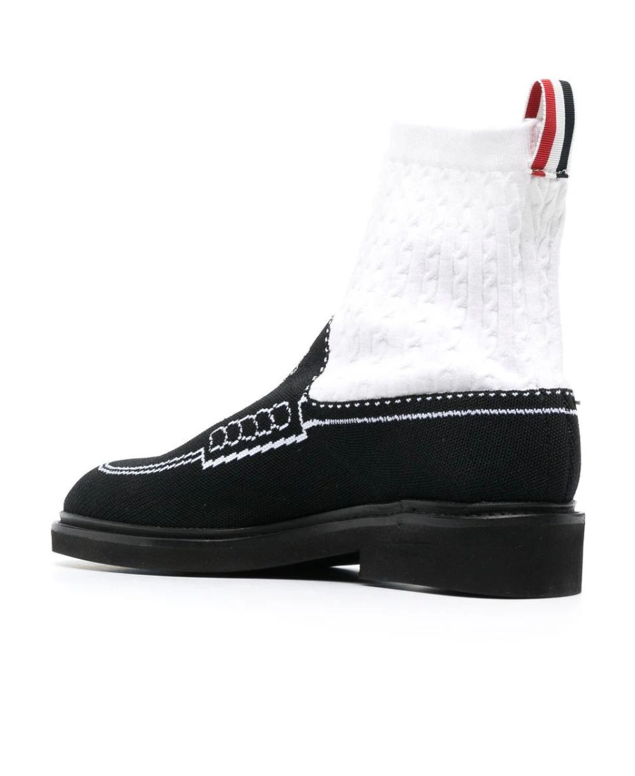 Thom Browne Tassel Loafer Sock Boots In Black