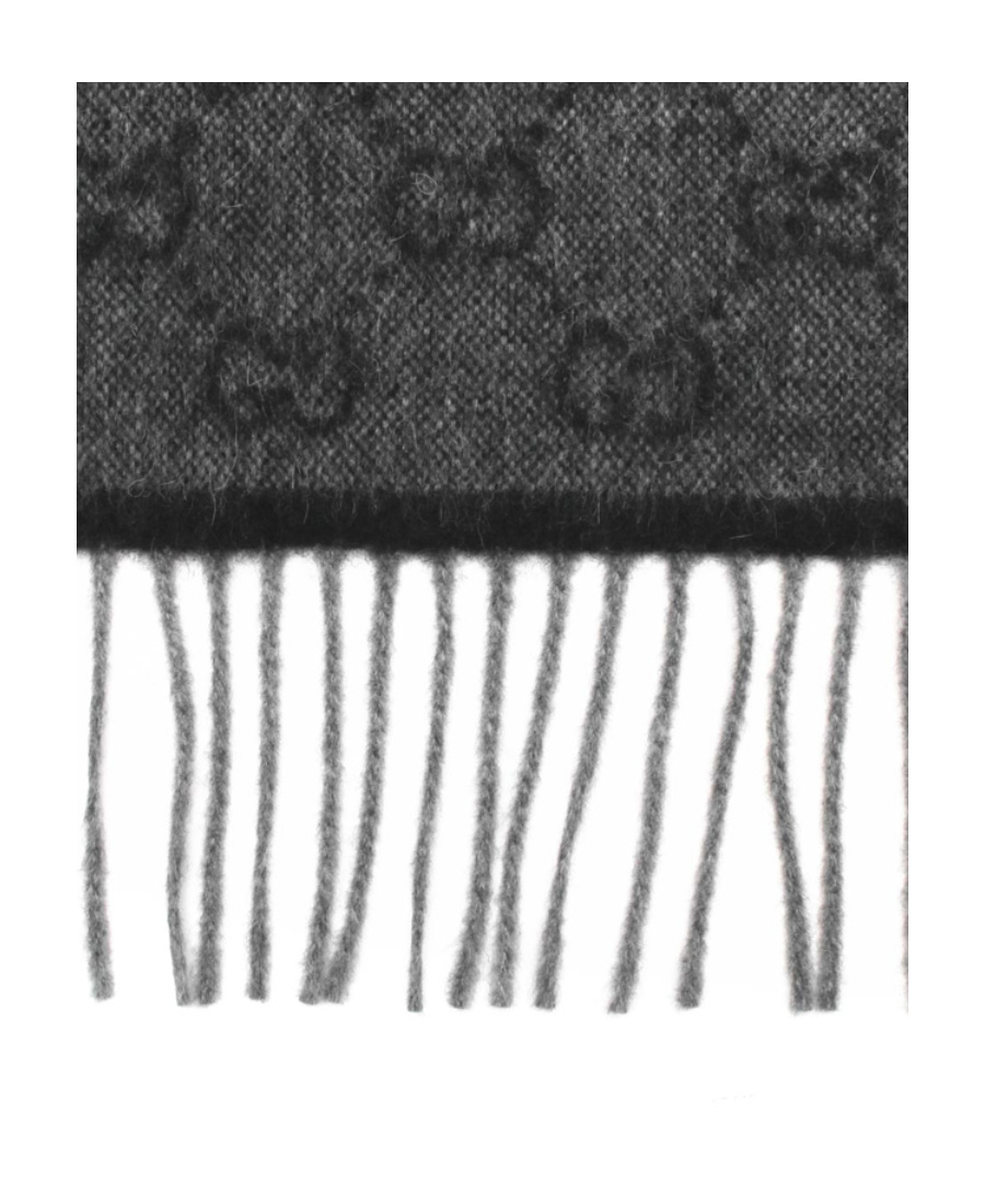 Gucci Wool Fringed Scarf In Black