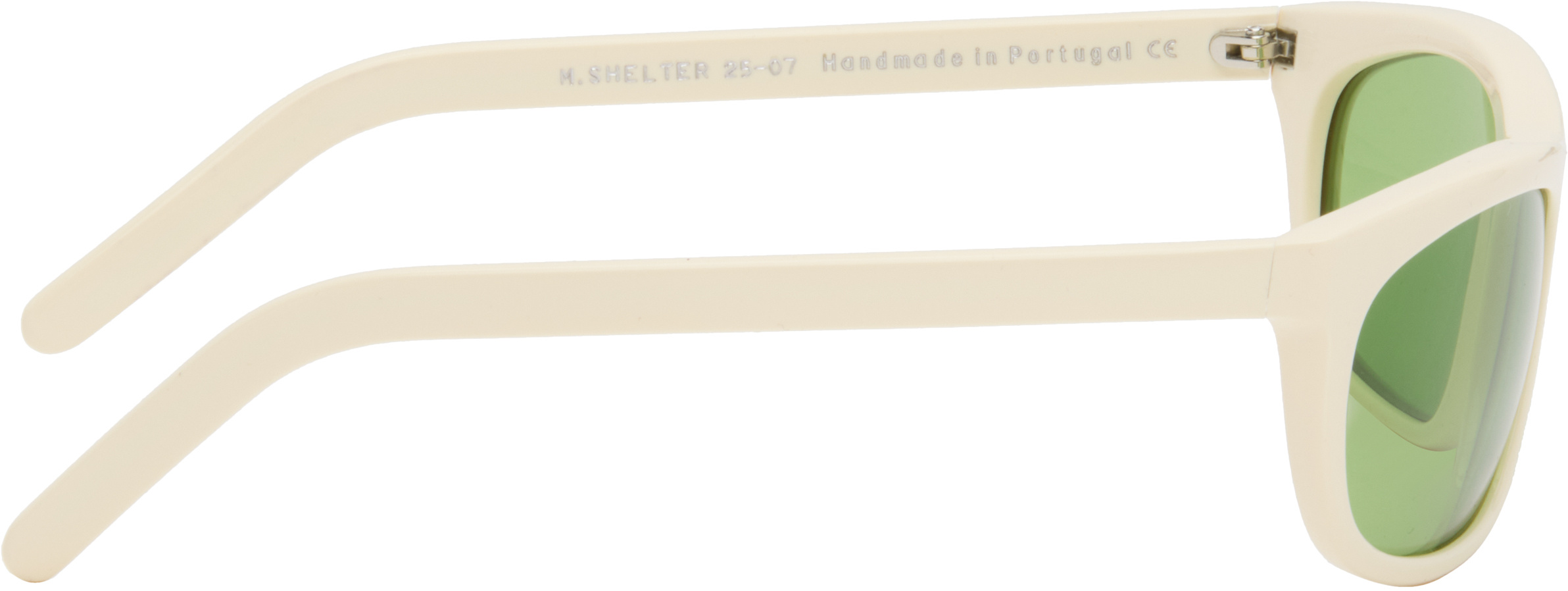 Our Legacy White Shelter Sunglasses In Green