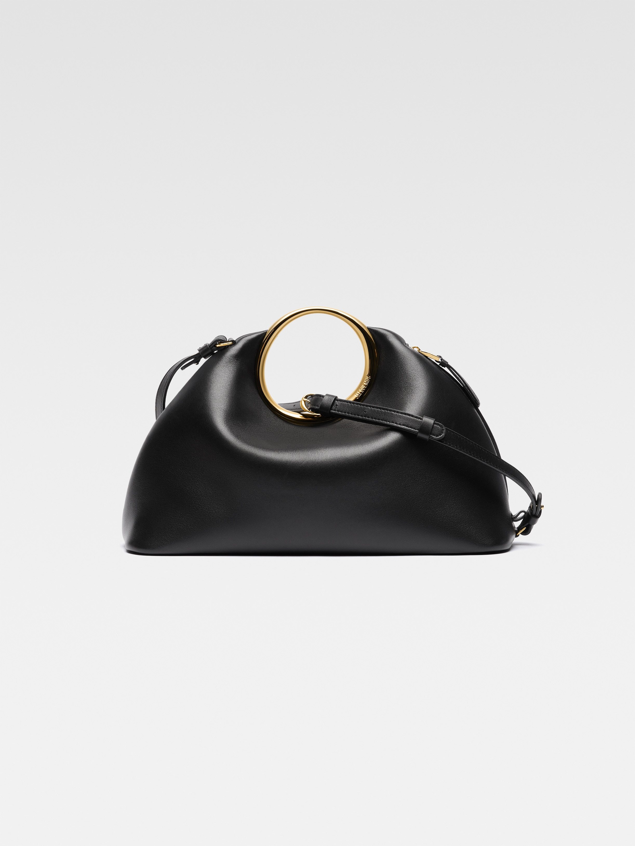 Jacquemus Small Calino Leather Top Handle Bag In Black