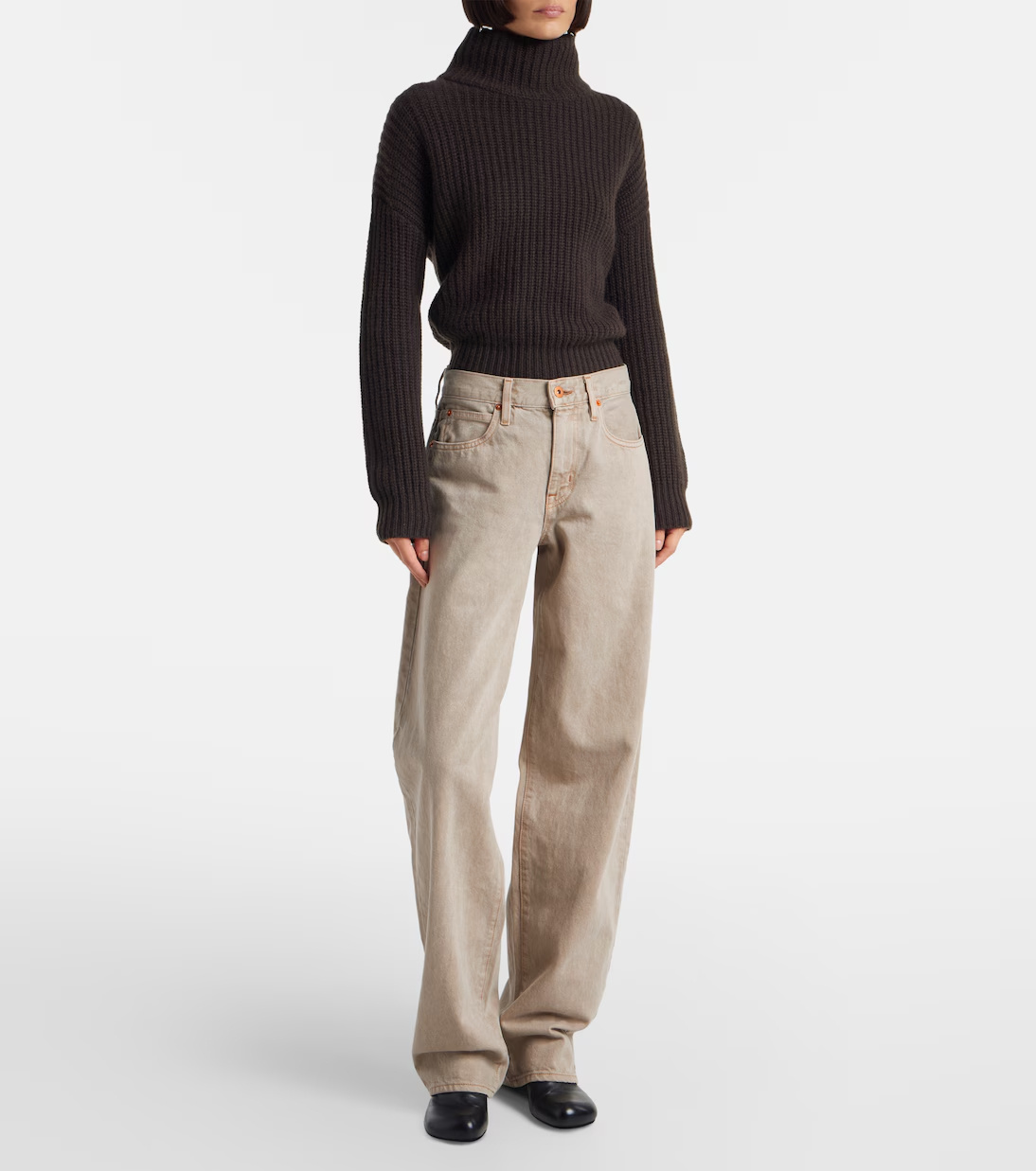 Slvrlake Wide-leg Denim Trousers In Brown