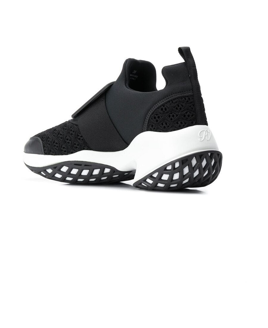Shop Roger Vivier Viv' Run Covered Buckle Sneakers In Black