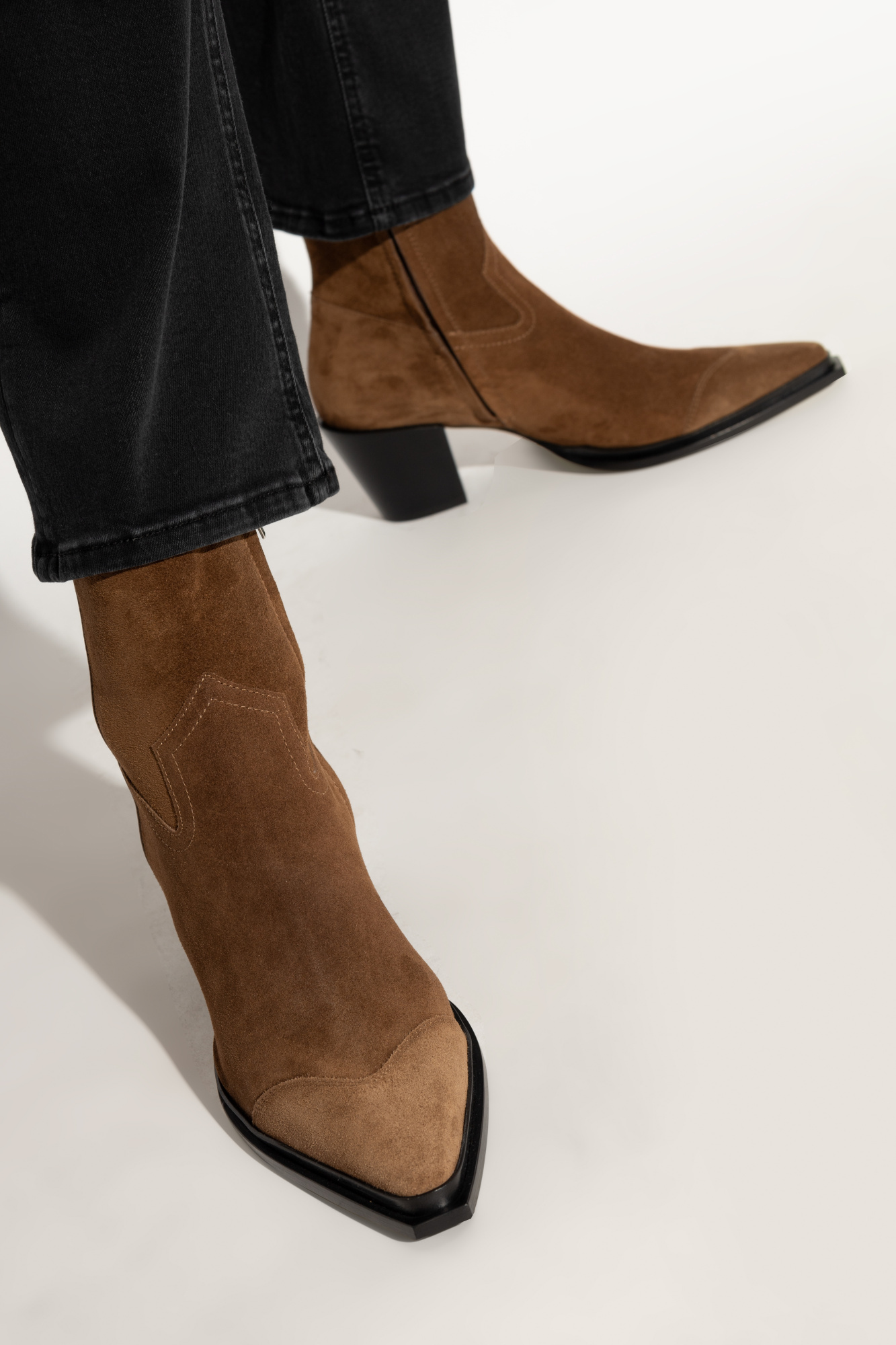 Jimmy Choo Pointed Short Boots In Brown