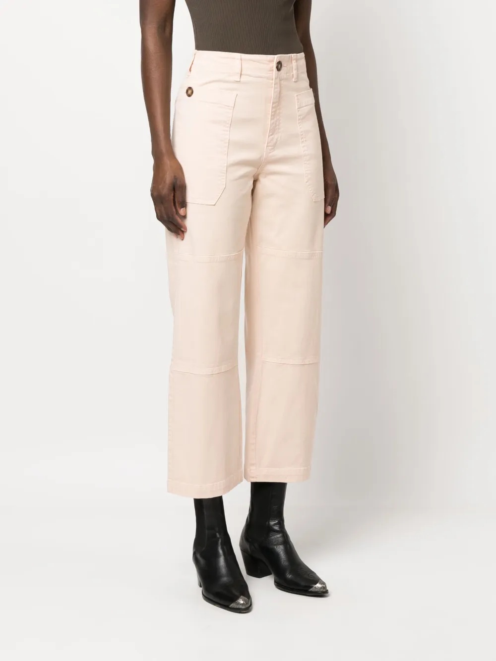 Frame Straight-leg Utility Trousers In Pink