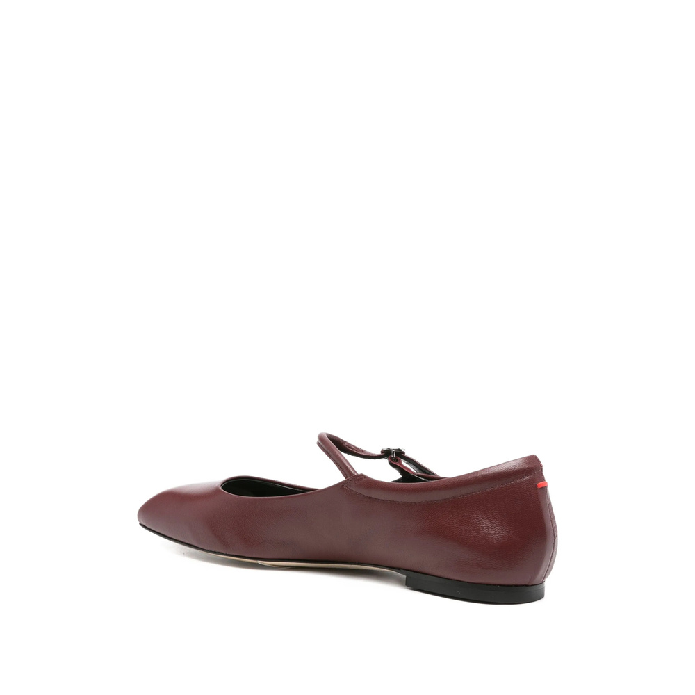 Aeyde Square Toe Flats In Red