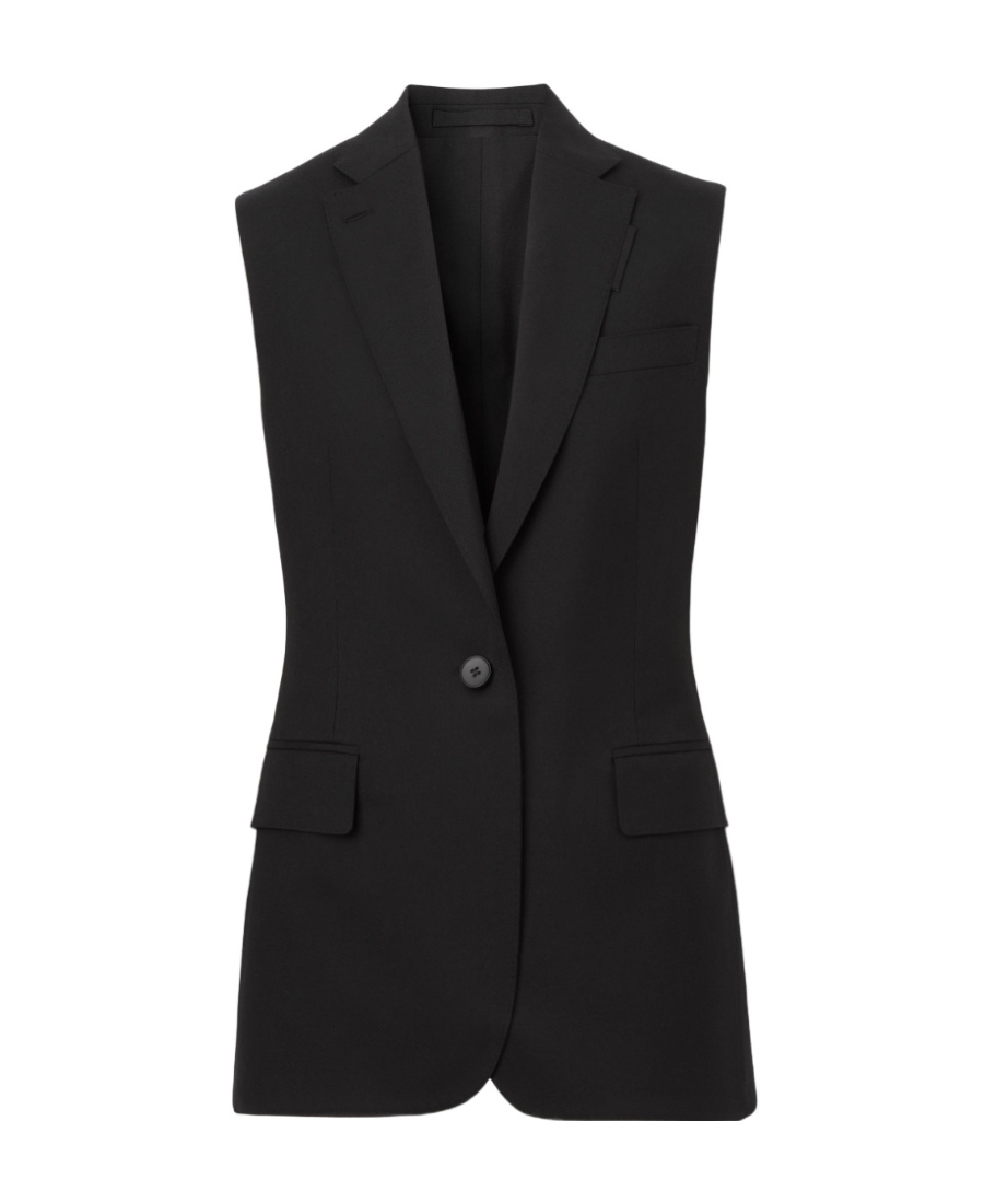 Burberry Sleeveless Tailored Jacket In Black