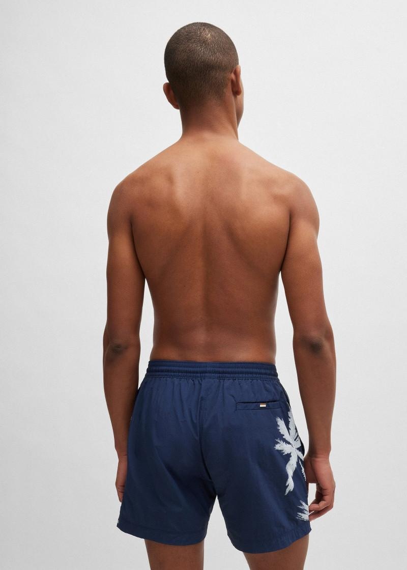Hugo Boss Printed Pattern Shorts In Black