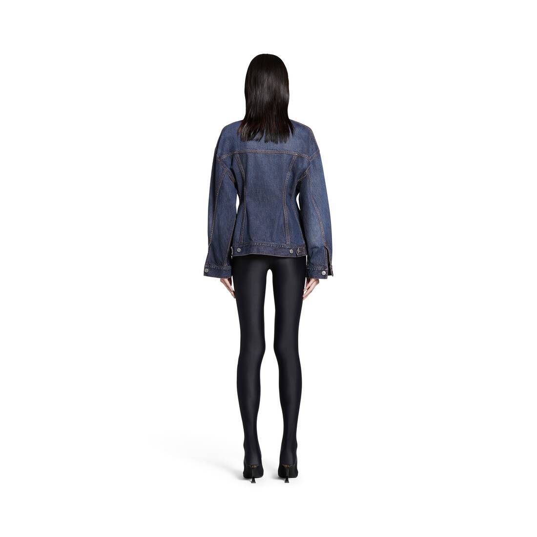 Balenciaga Collared Button-up Denim Jacket In Blue