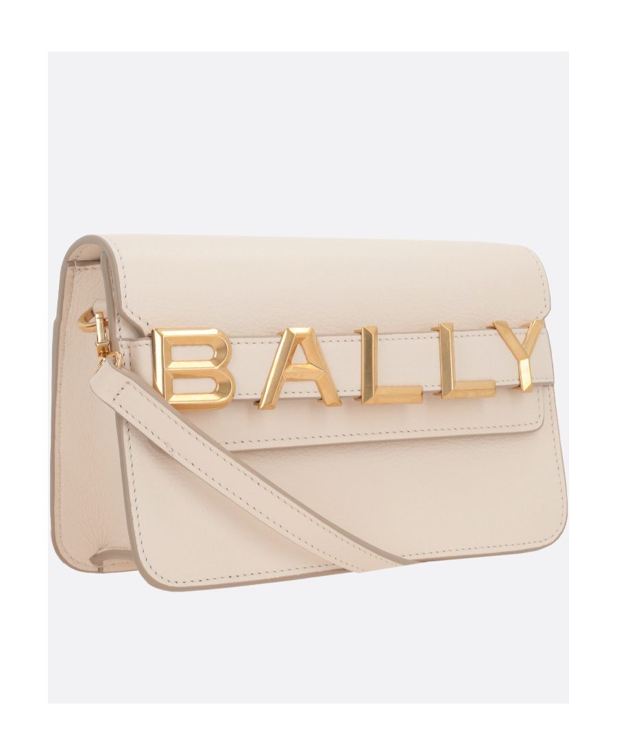 Bally Logo Plaque Crossbody Bag In Nude