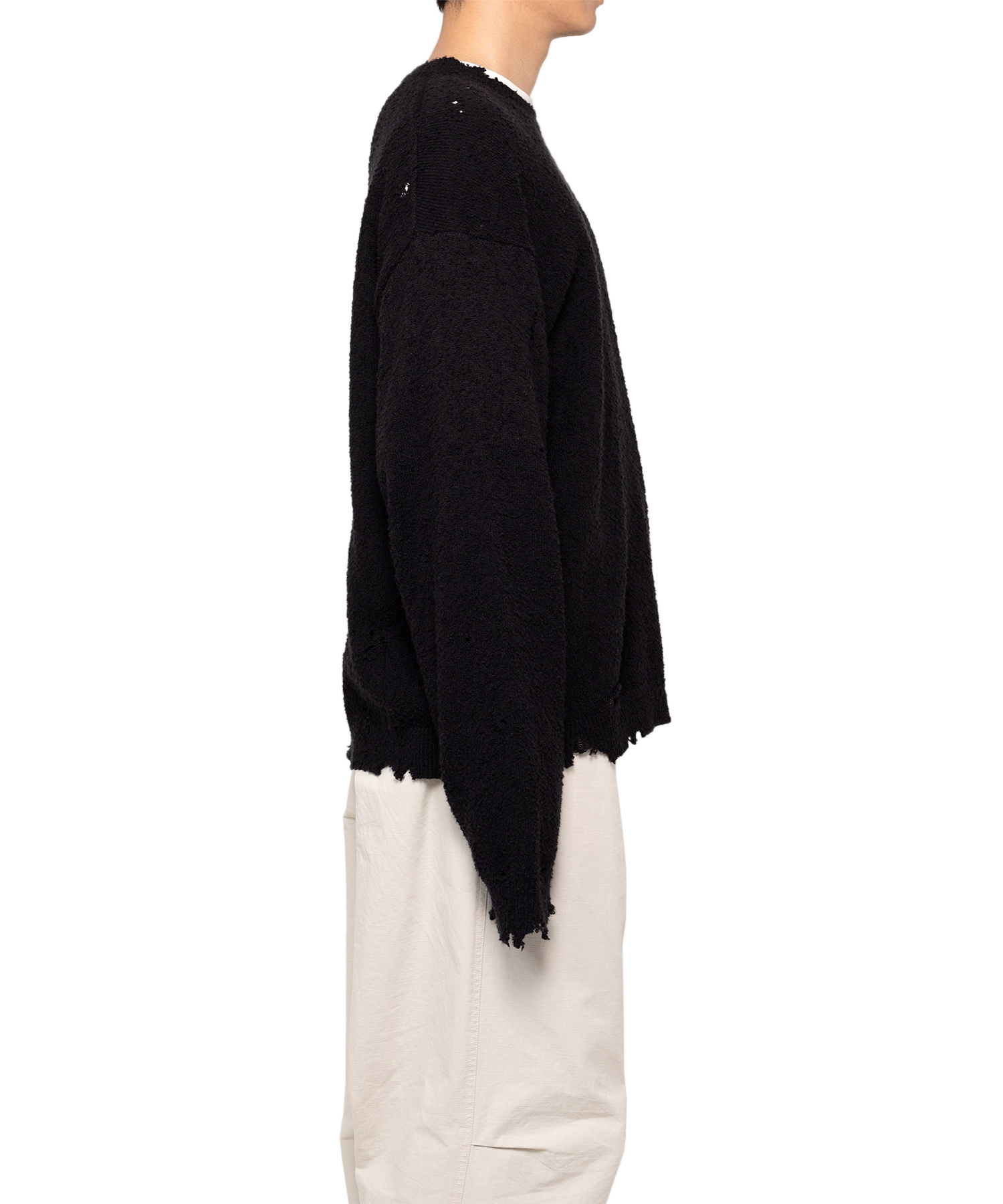 Miharayasuhiro Maison Mihara Yasuhiro Destroyed Crewneck Pullover In Black