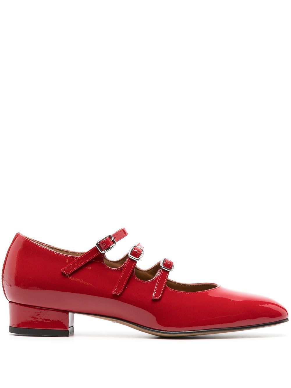 Carel Paris Ariana Patent Leather Mary Janes Ballet Flats In Red
