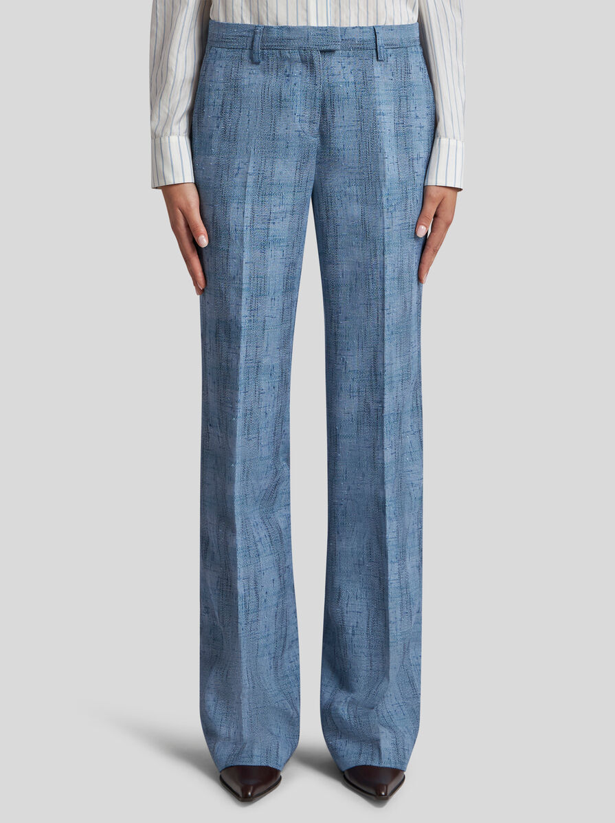 Etro Straight Casual Pants In Blue