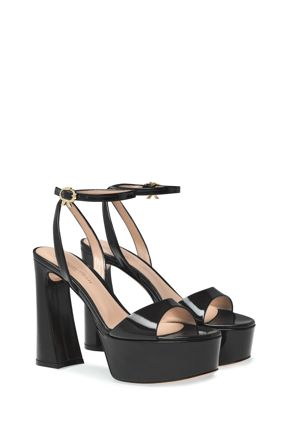 Gianvito Rossi Nancy Sandals With Sculptural Heel In Black