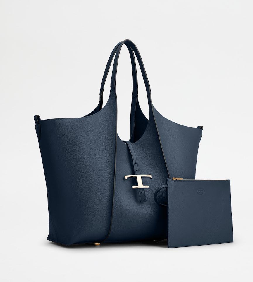 Tod's T Timeless Medium Shopping Bag In Blue