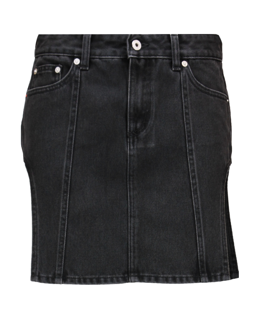 HERON PRESTON DECAL DENIM SKIRT 