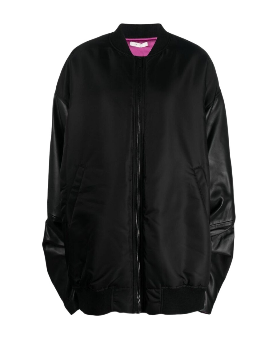 Red Valentino Oversize High-neck Bomber Jacket In Black