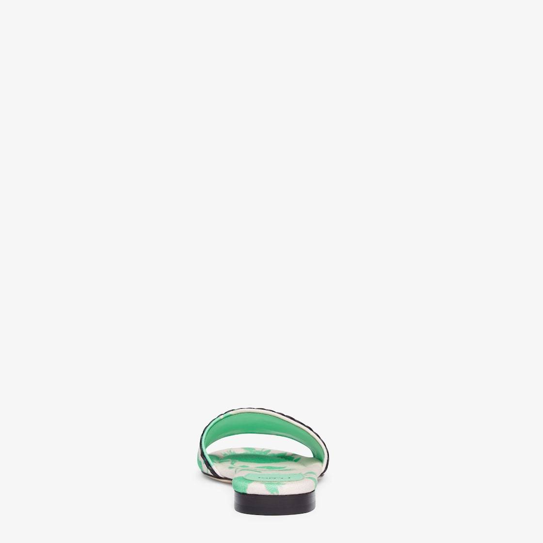 FENDI GREEN CANVAS SLIDES