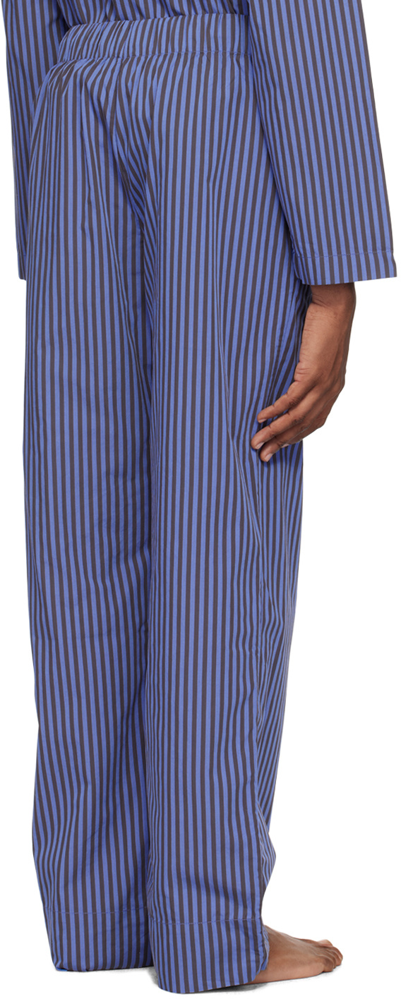 Tekla Verneuil Stripe-pattern Pyjama Trousers In Blue