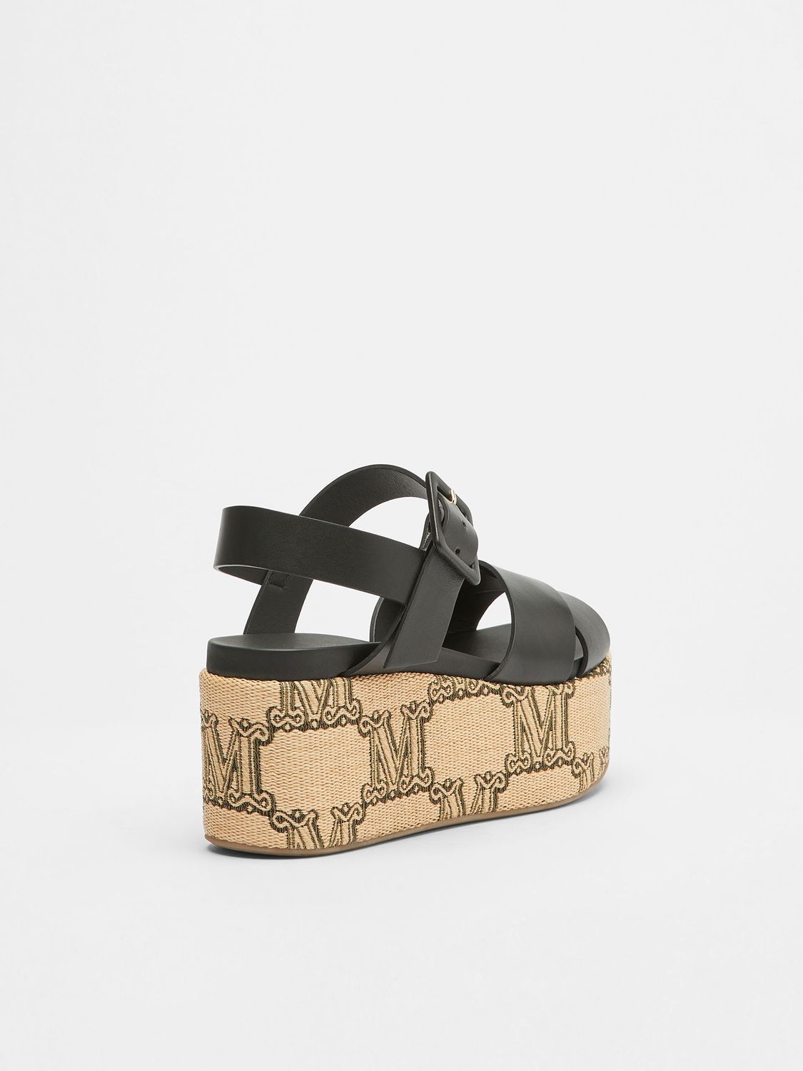 Max Mara Slope Heel Sandals In Nude