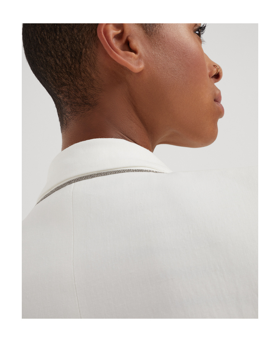 Shop Brunello Cucinelli Peak-lapels Single-breasted Blazer In White