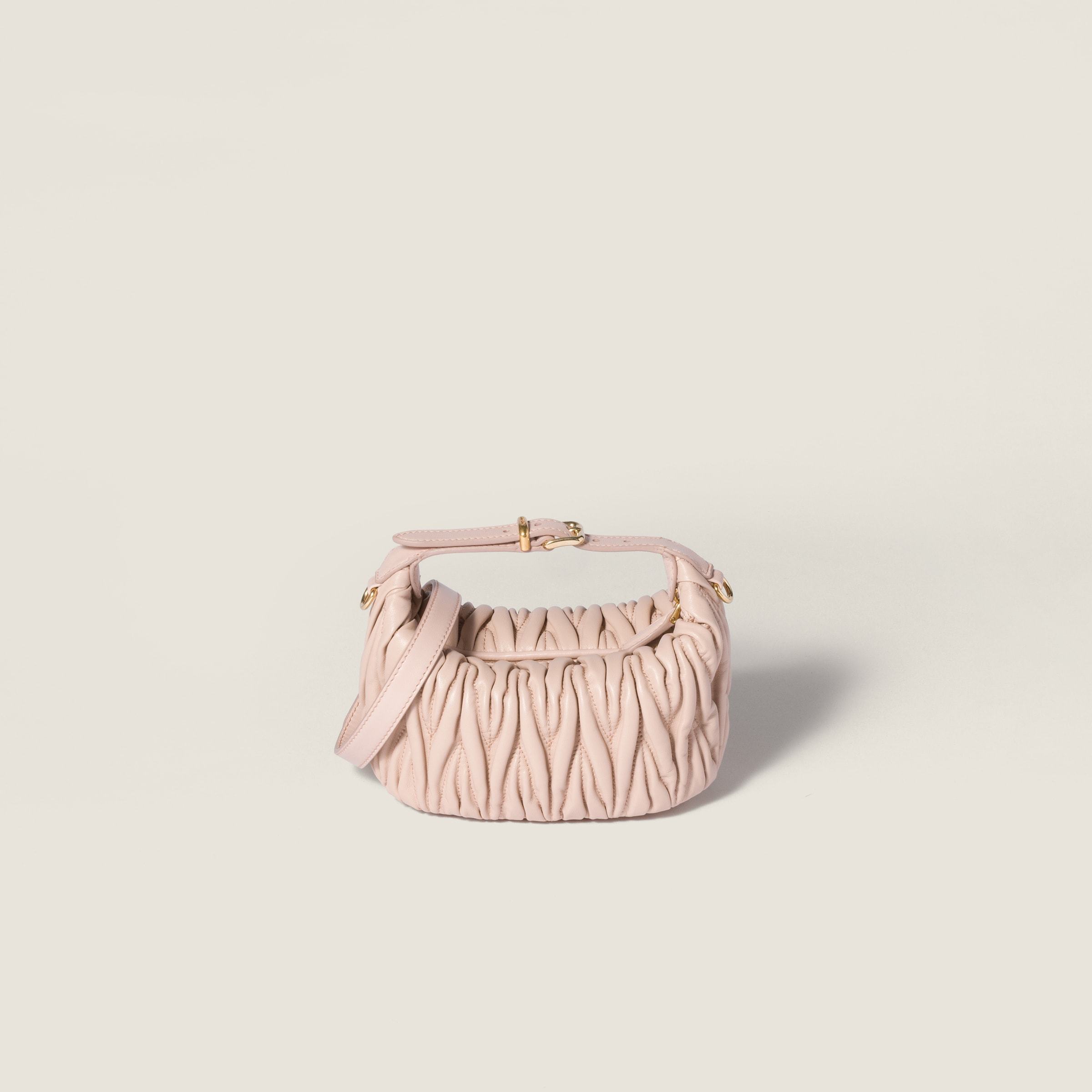 Miu Miu Quilted Nappa Leather Tote Bag In Nude