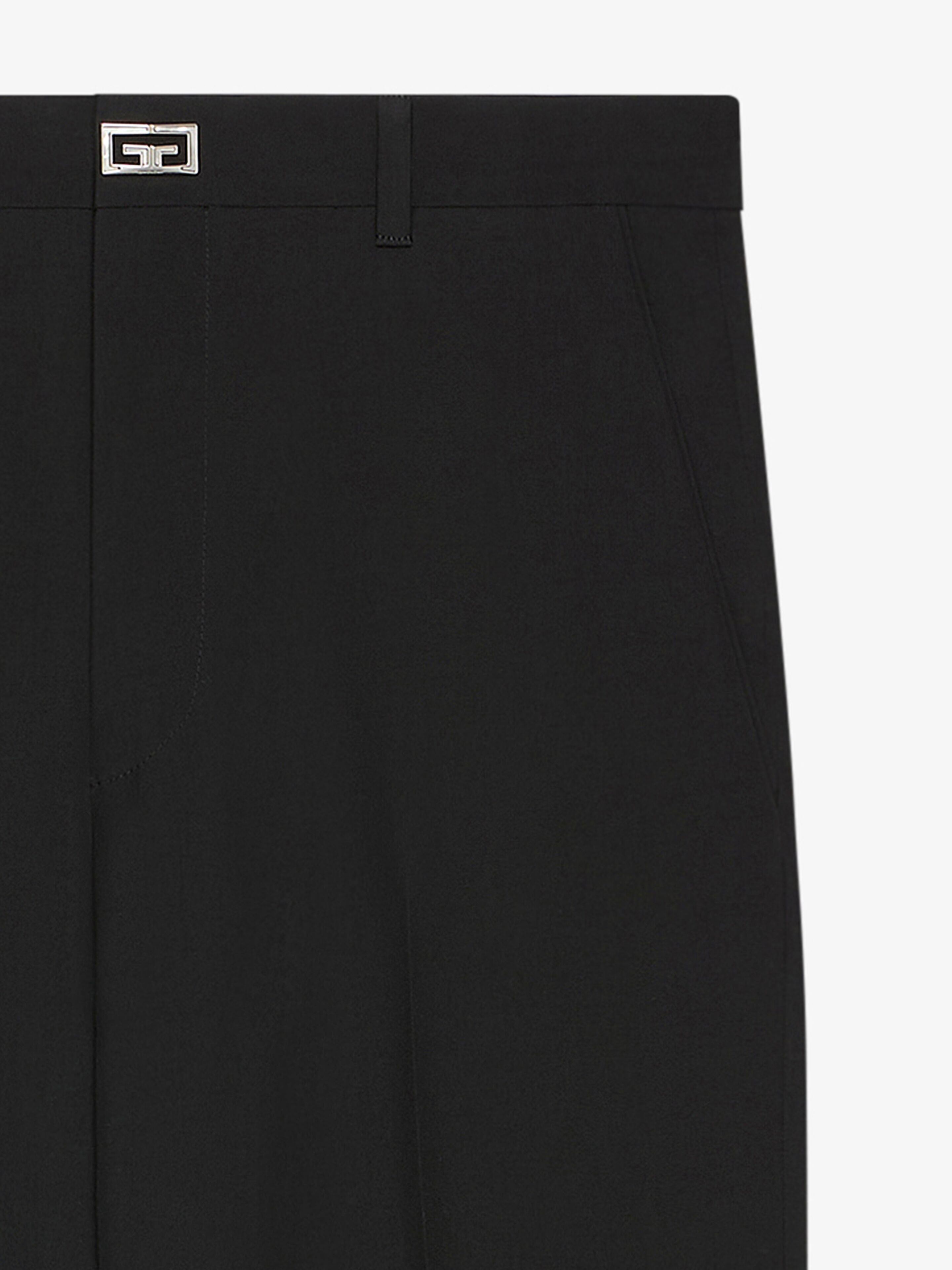 Givenchy Slim Fit Tailored Pants In Wool With 2g Clip In Black