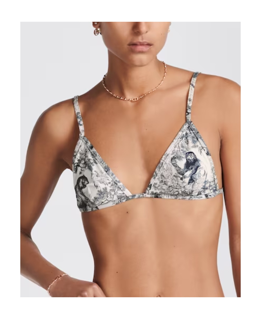 Dior Logo Bikini Swimsuit In Gray