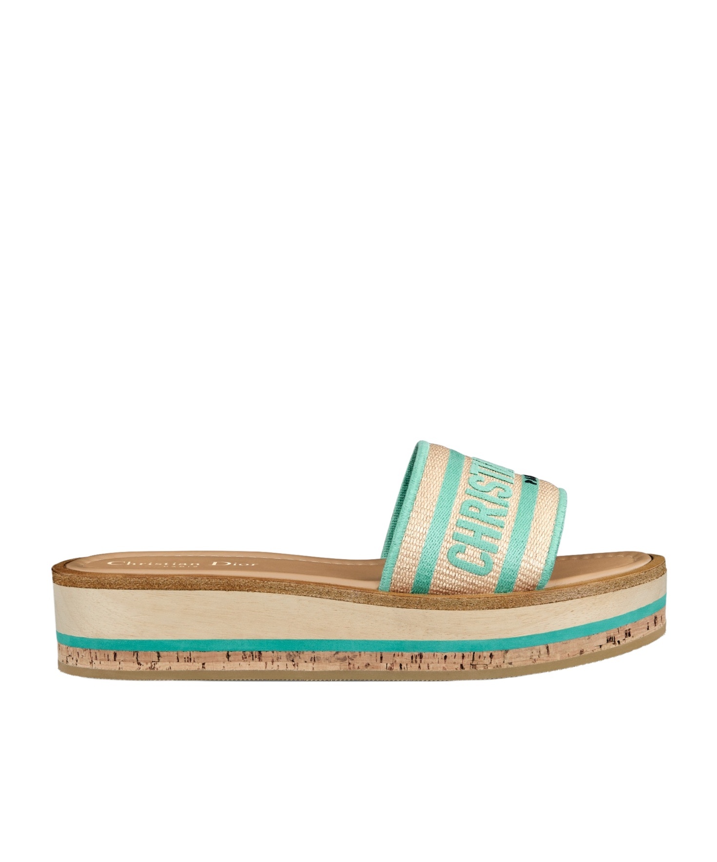 Dior Iviera Dway Platform Sole Slippers In Nude