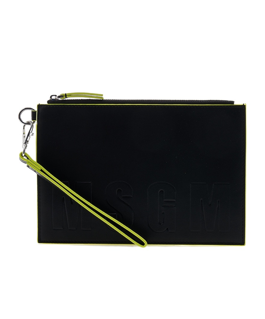 Msgm Zippered Clutch In Black