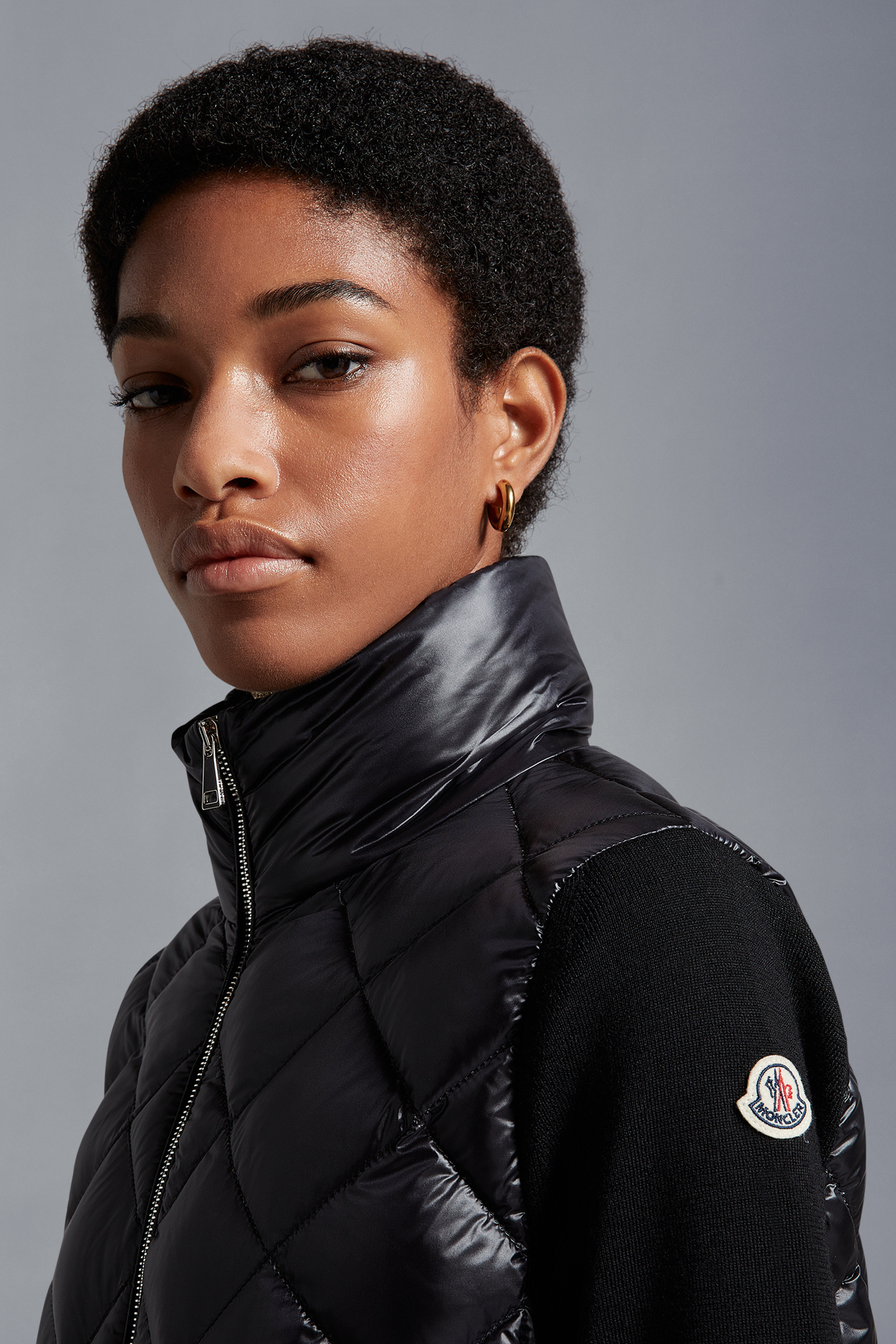 Moncler Diamond Quilted Down Jacket Puffer Jackets Black In Black