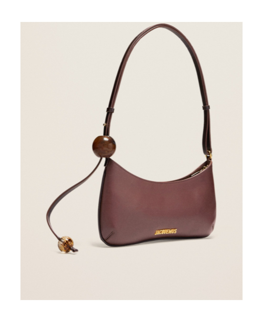 Jacquemus Womens Le Bisou Perle Leather Shoulder Bag Medium Brown In Multicolor