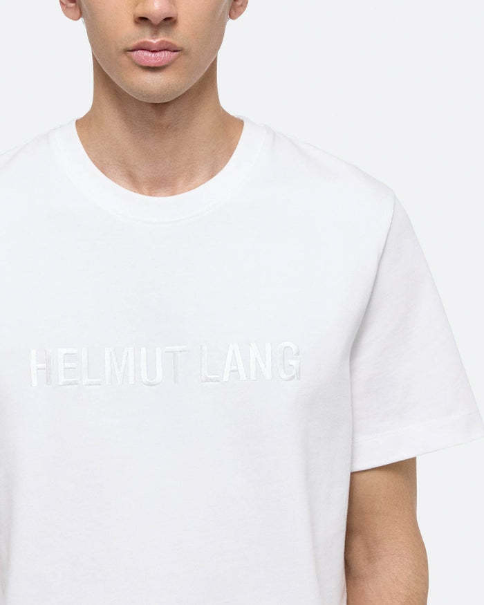 Helmut Lang Logo-embroidered Cotton T-shirt In White