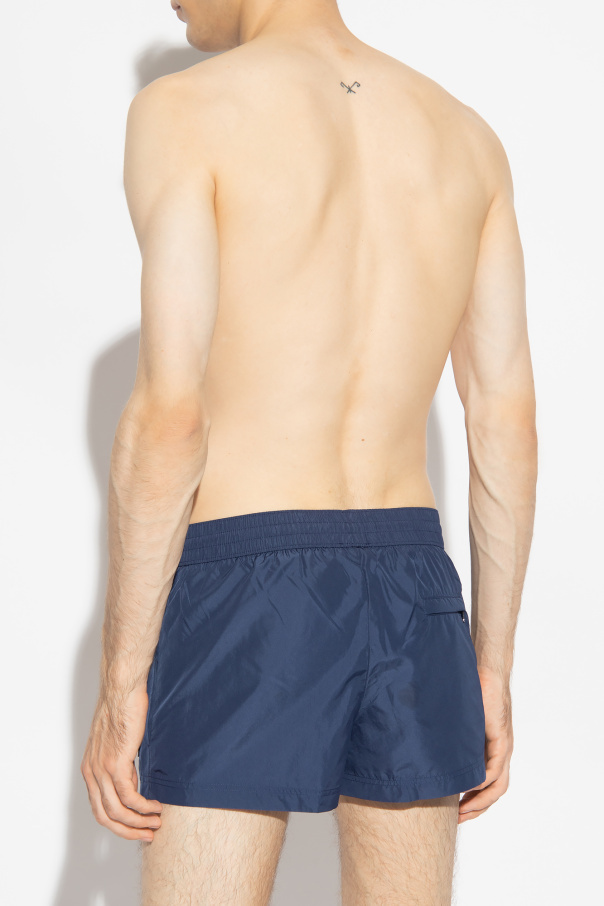 Dolce & Gabbana Logo Plaque Swim Short In Blue