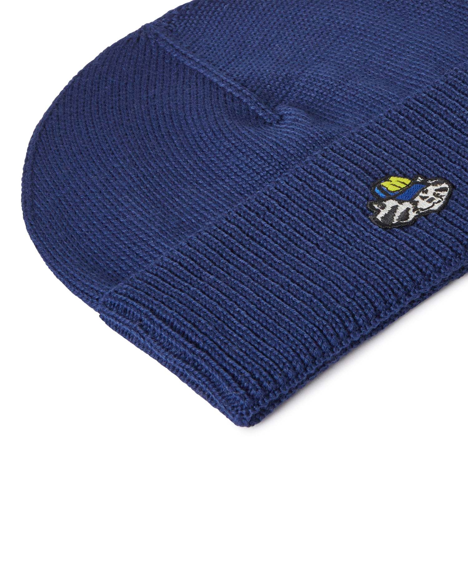 Msgm Logo-patch Knitted Beanie In Blue