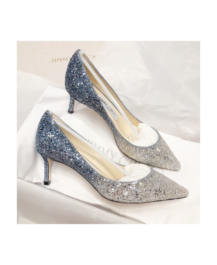 Jimmy Choo Multicolor Glitter Fabric Romy 85 Pumps In Multicolor