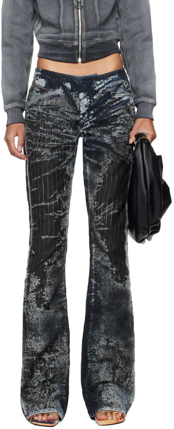 Diesel D-shark Bootcut Jeans In Black