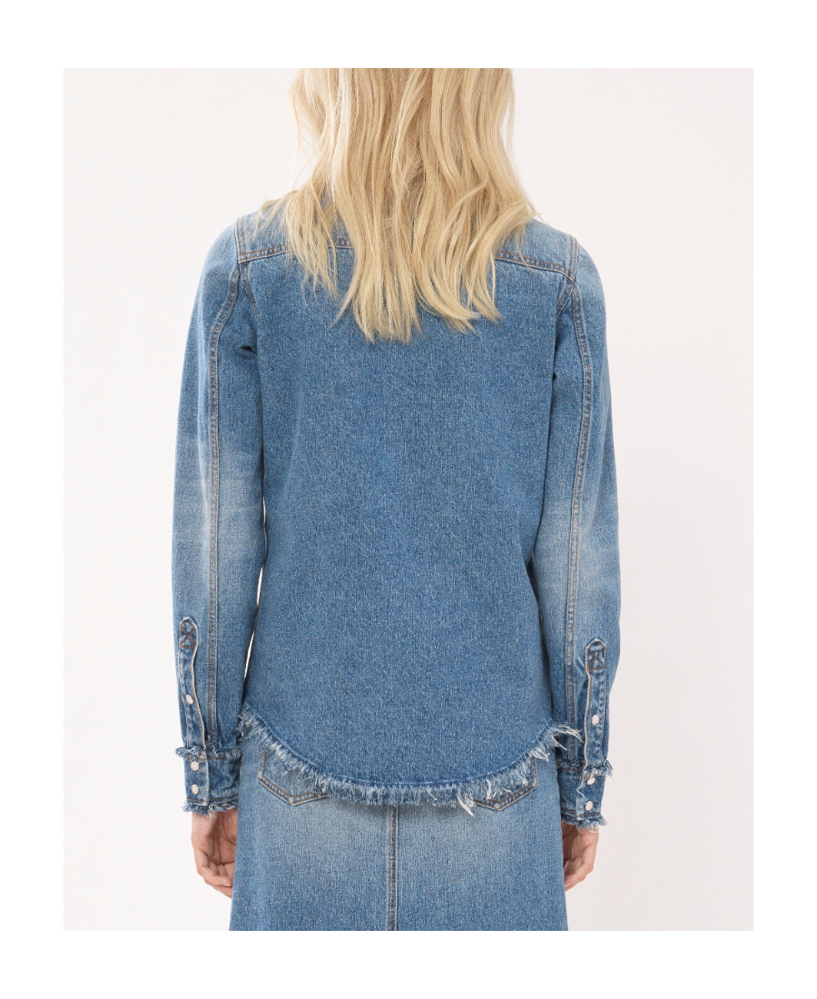 Chloé Buttoned Denim Shirt In Blue