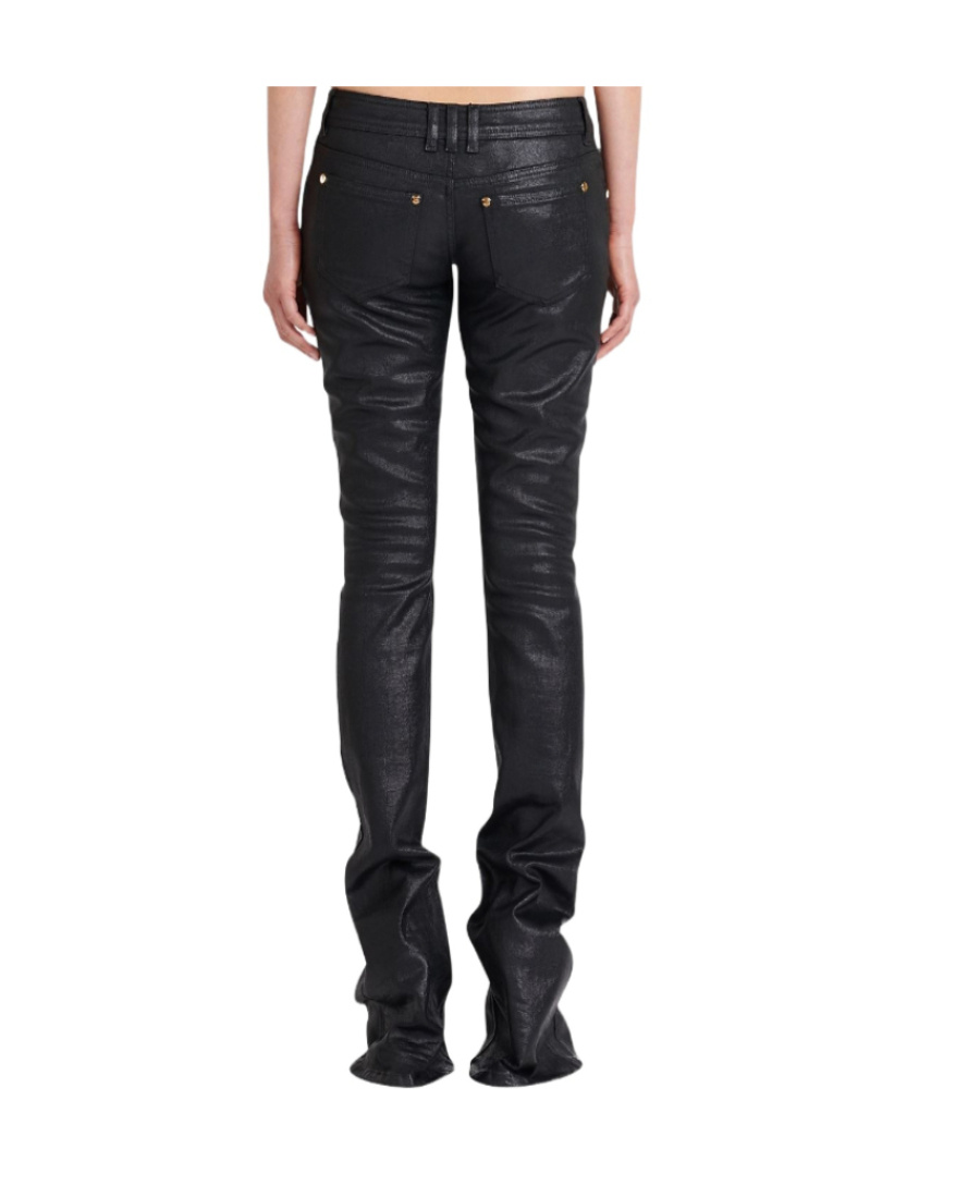 Balmain Glossy Flared Trousers In Black
