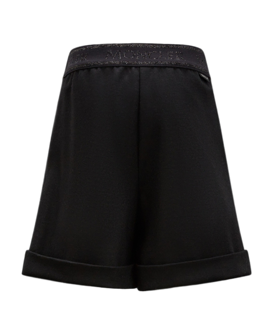 Moncler Enfant Logo Waistband Shorts In Black