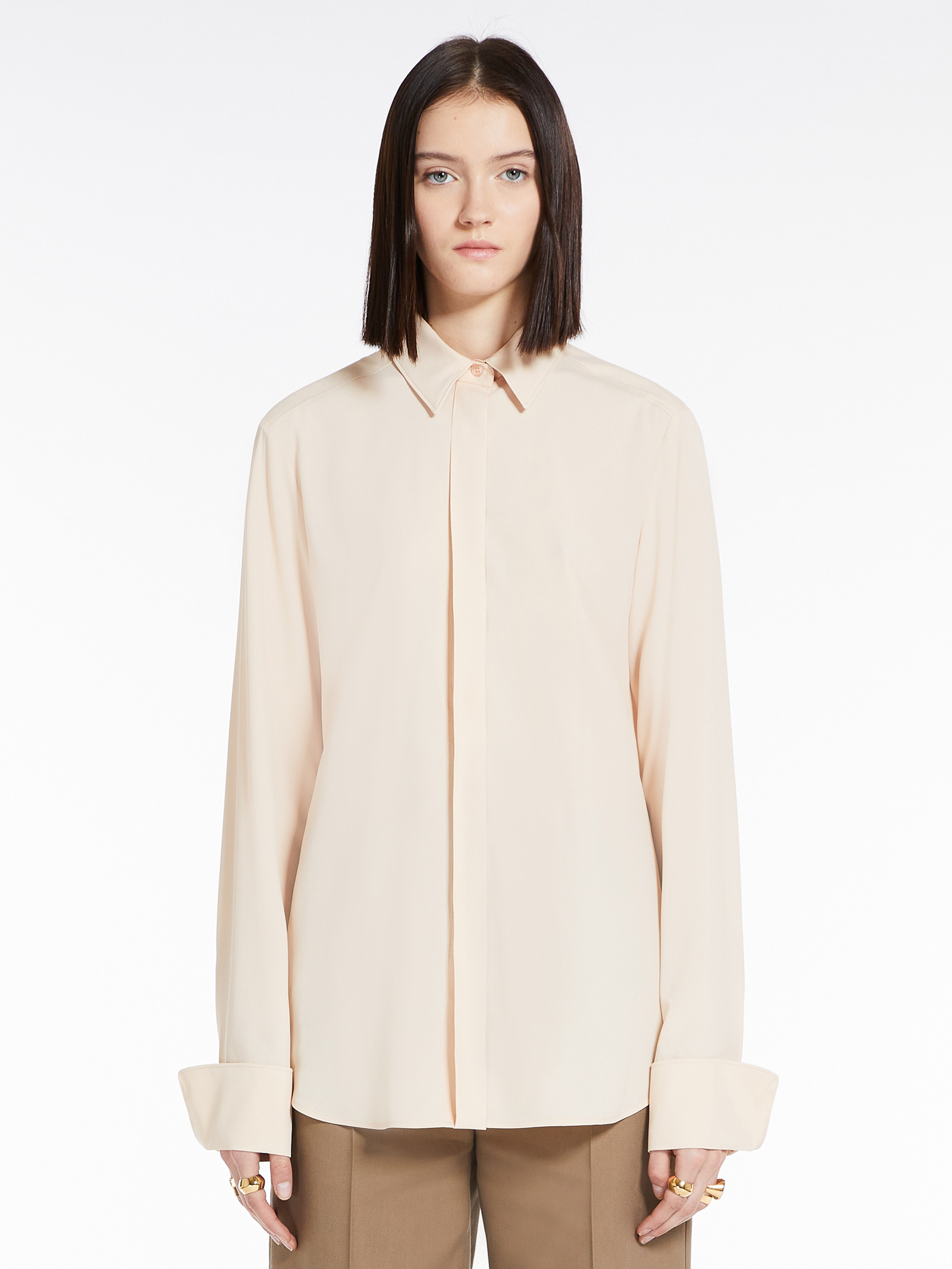 Shop Sportmax Yen Long-sleeve Shirt In Nude
